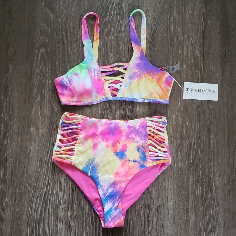 TiNiBiKiNi Tie-Dye Ribbed Bathing Suit